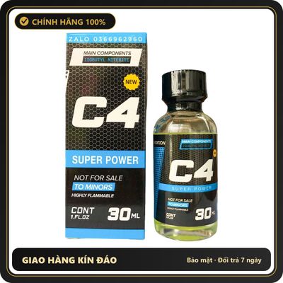 Popper Chính Hãng Tăng Cảm Xúc Cho Cuộc Yêu Popper C4 30ml Super Power hương thơm bạc hà cực mạnh phê kéo dài (mới) - Snapshop Chính Hãng