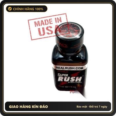 Nước Hoa Hít Tạo Hưng Phấn Cho Hai Người Super Rush BLACK LABEL Poppers 30ml | MADE IN USA - Snapshop Chính Hãng