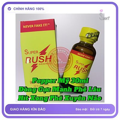 Chai hít tăng khoái cảm Popper Super Rush 30ml Popper 30ml USA, Hàng Chính Hãng,Giá Sỉ Tốt, che tên sản phẩm bảo mật kín đáo