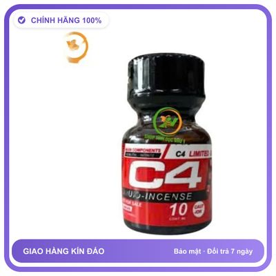 Sản phẩm hỗ trợ tăng sinh lý Chai sản phẩm hít Popper C4 đỏ tăng kích thích khoái cảm 10ml Chai 10ml Loại Tốt