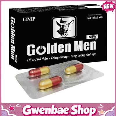 Golden Men New - Hỗ Trợ Bổ Thân, Tráng Dương (Hộp 3 Viên) Gwenshop Chính Hãng
