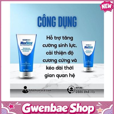 Gel Max Size USA Chống Xuất Sớm, Cải Thiện Sinh Lý Nam Giới Gwenshop Chính Hãng Bản Tiêu Chuẩn