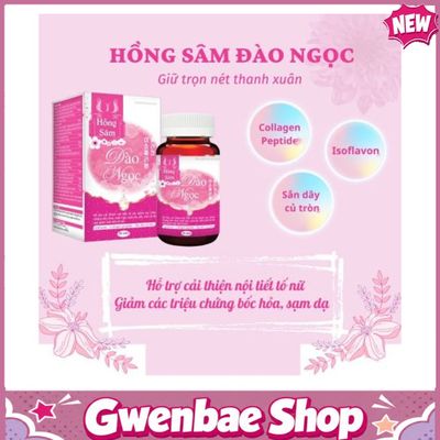 Hồng Sâm Đào Ngọc Cải Thiện Tăng Nội Tiết Tố Nữ Gwenshop Chính Hãng Hàng Nhập Khẩu