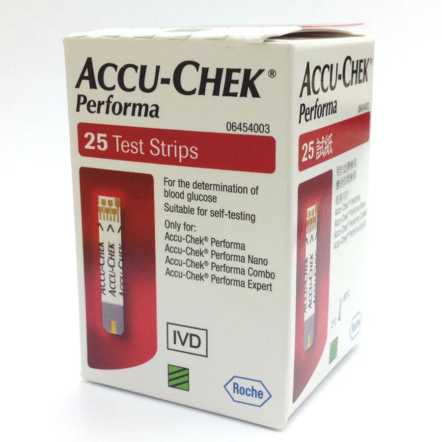 Que thử đường huyết Accu-Chek Performa (hộp 25 que)