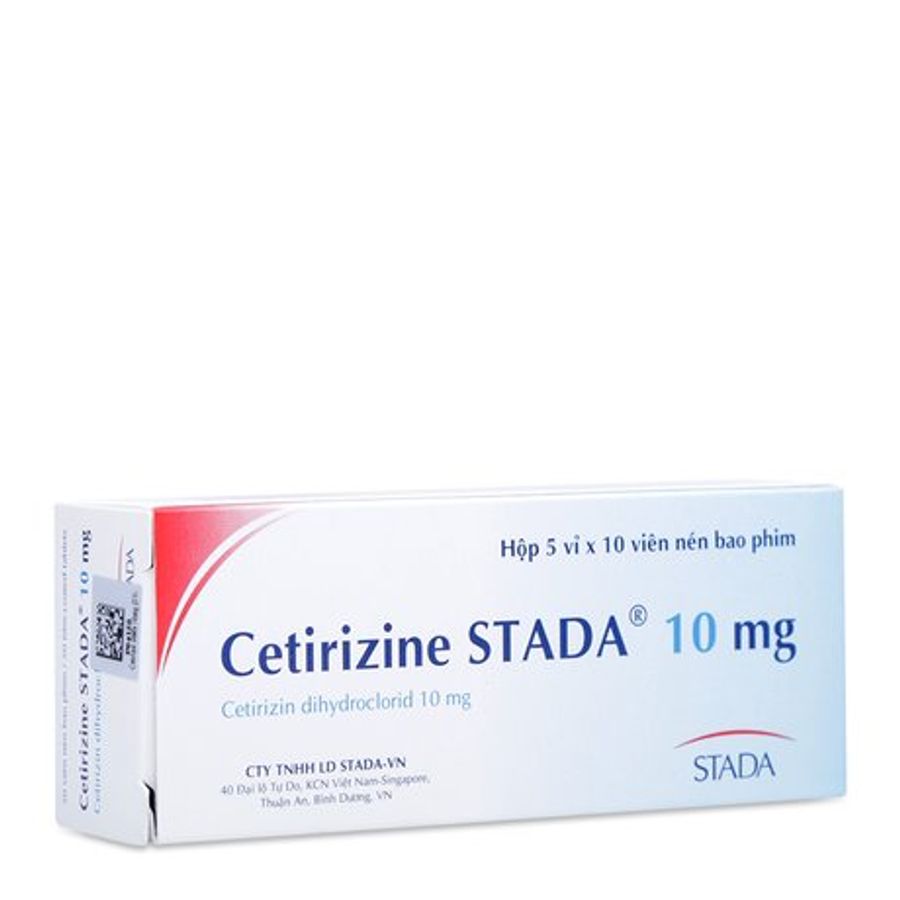 Thuốc điều trị viêm mũi dị ứng Cetirizin Stada (10mg)