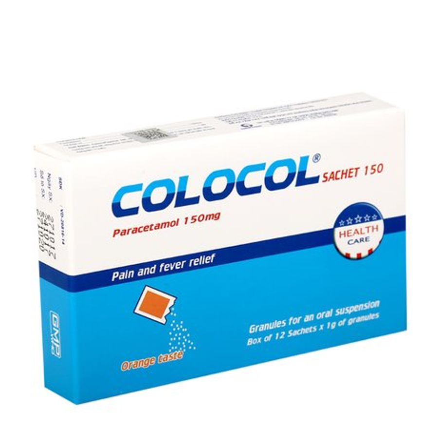 Thuốc hạ sốt và giảm đau Colocol Sachet 150 (12 gói x 1g)
