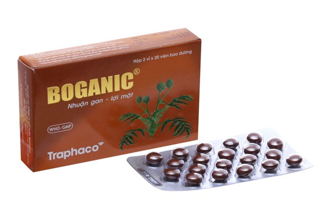Boganic Traphaco - Bổ gan, giải độc viên bao đường hộp 2 vỉ