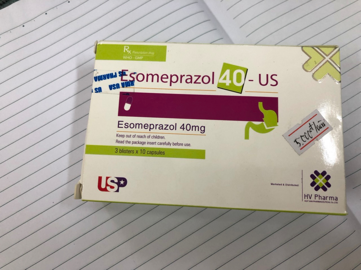 Thuốc trị trào ngược dạ dày, loét dạ dày esomeprazol 40mg US
