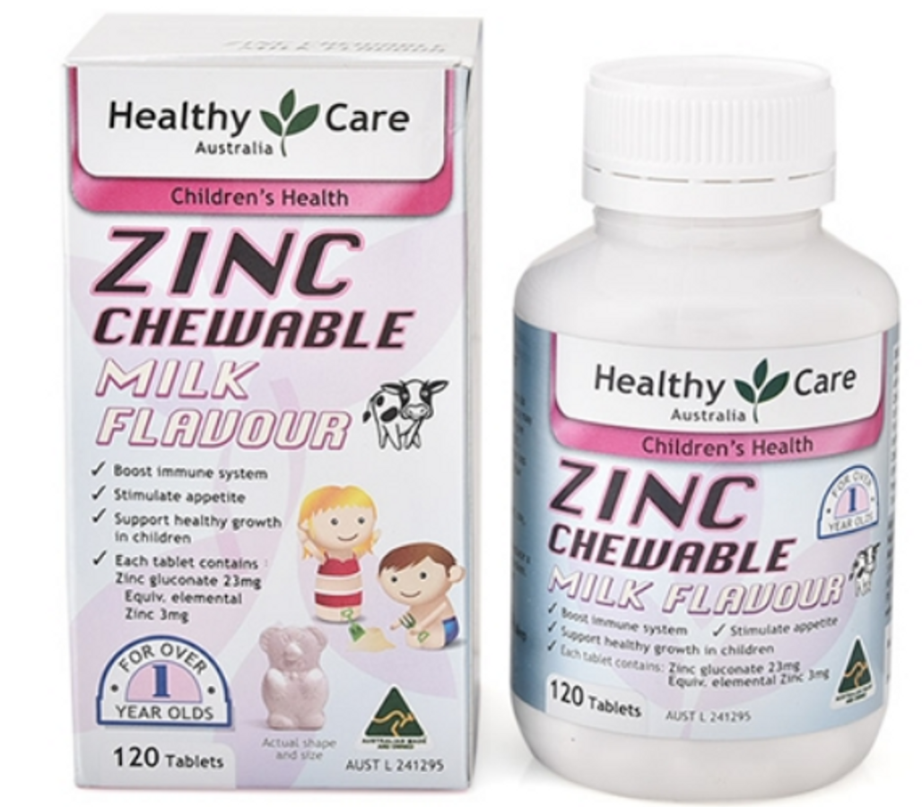 Viên uống Healthy Care ZinC Milk Flavour bổ sung kẽm cho bé