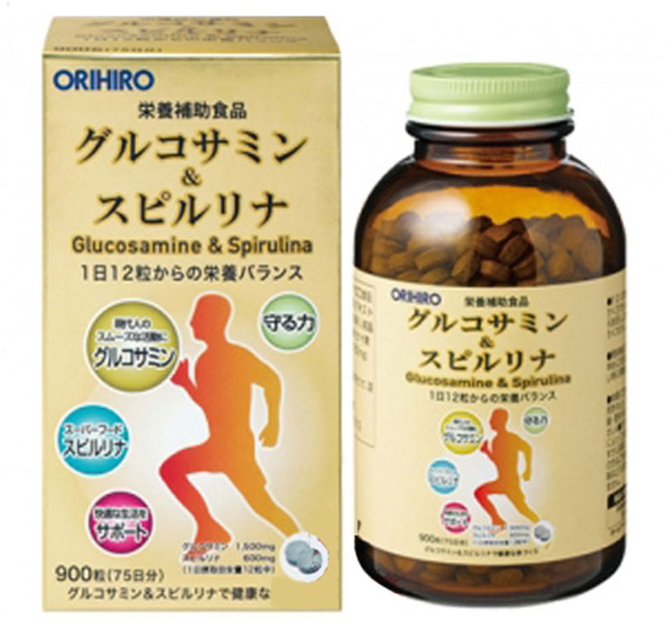 Viên uống hỗ trợ xương khớp Glucosamine & Spirulina Orihiro