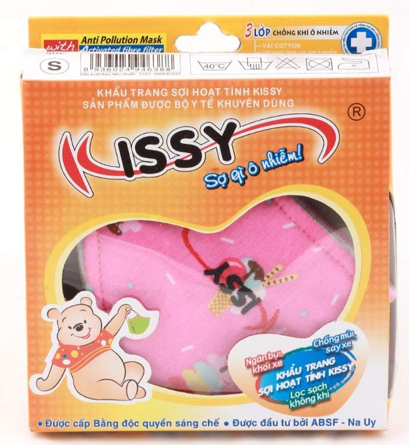 Khẩu trang sợi hoạt tính Kissy cho bé 4 - 10 tuổi