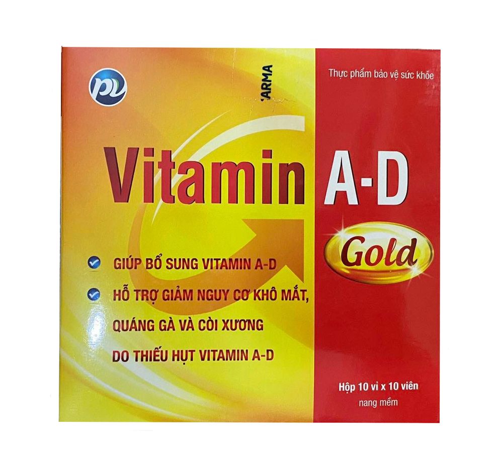 Vitamin A-D Gold Dược phẩm Phúc Vinh (1 vỉ x 10 viên)