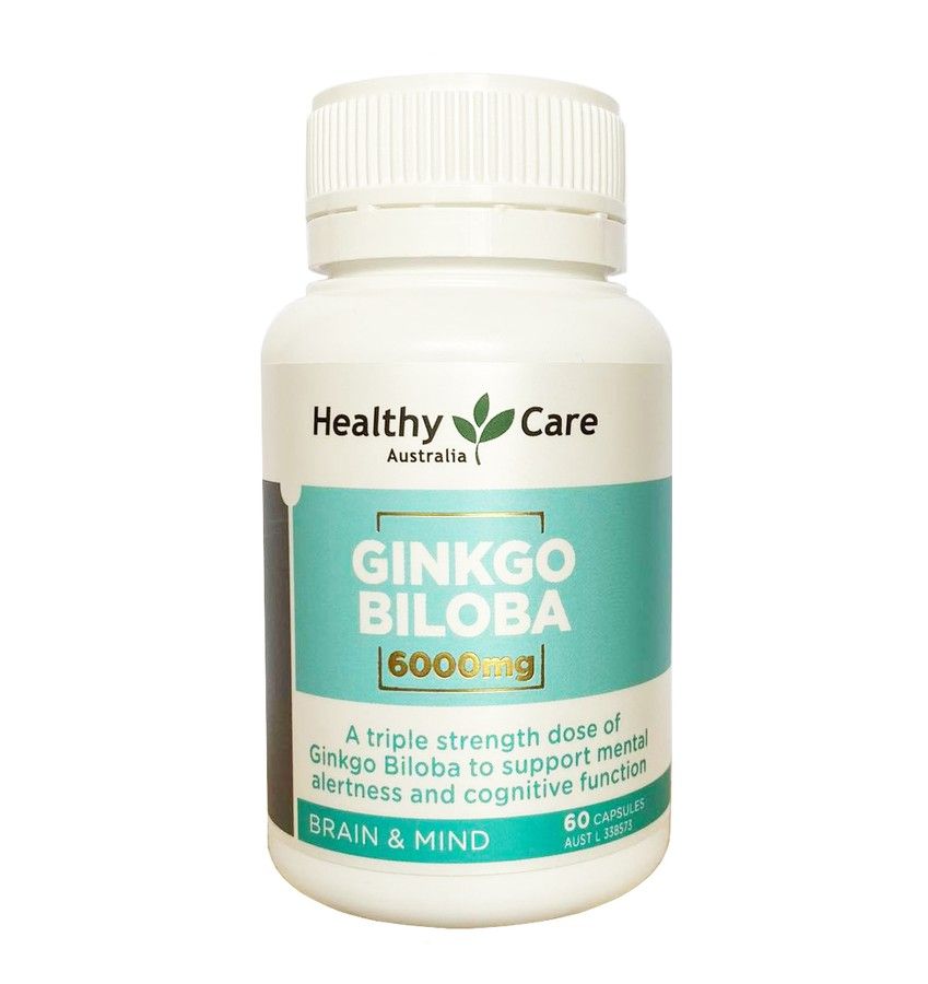Viên uống Healthy Care Ginkgo Biloba 6000mg hỗ trợ tăng cường trí nhớ