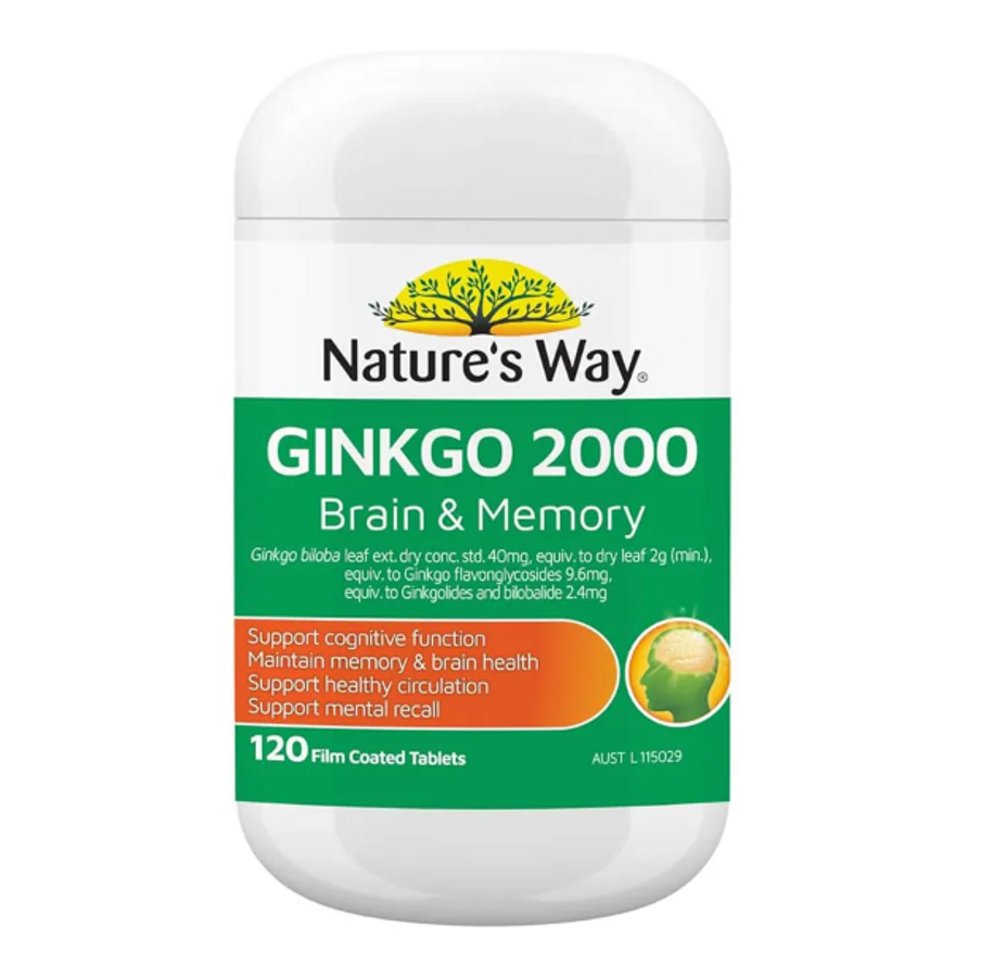 Viên uống bổ não Ginkgo Biloba 2000mg Nature's Way, 100 viên của Úc