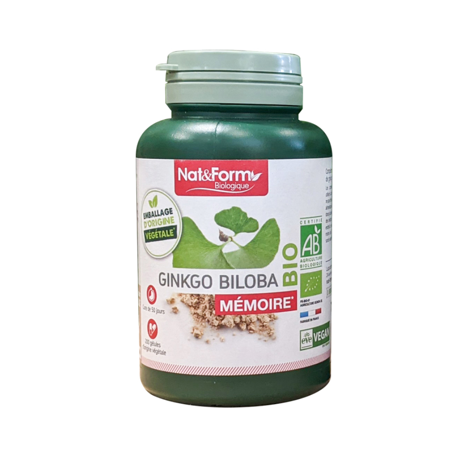 Viên uống Nat & Form Ginkgo Biloba Memoire Bio hỗ trợ bổ não
