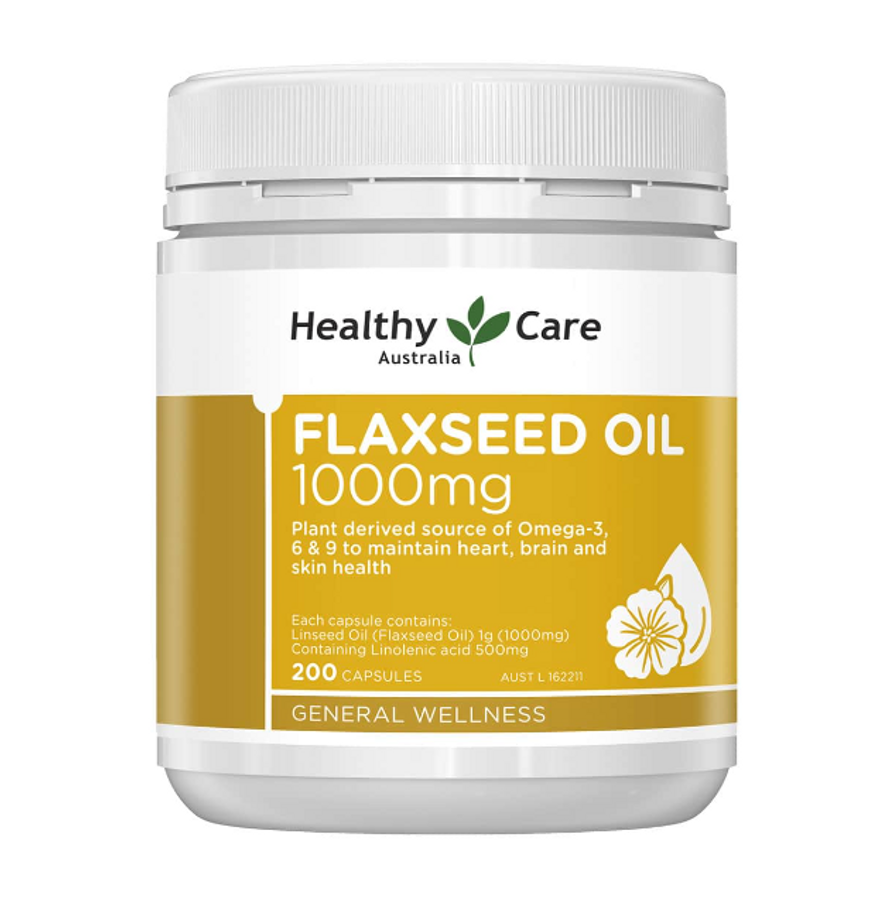 Dầu hạt lanh Healthy Care Flaxseed Oil 1000mg của Úc