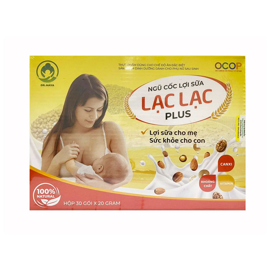 Ngũ cốc lợi sữa Lạc Lạc Plus hộp 30 gói