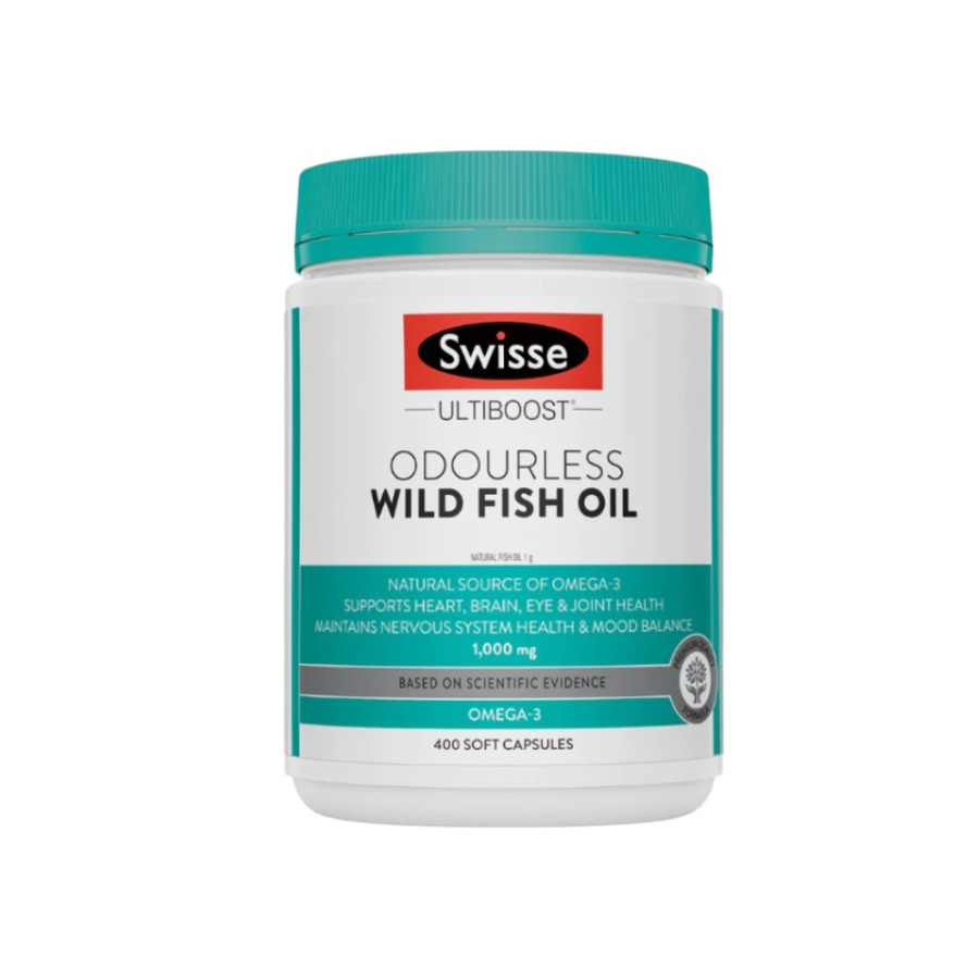 Viên dầu cá Úc Swisse Ultiboost Odourless Wild Fish Oil 1000mg