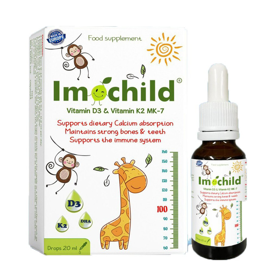(Hàng công ty) Vitamin D3 và K2 Imochild dạng giọt cho bé