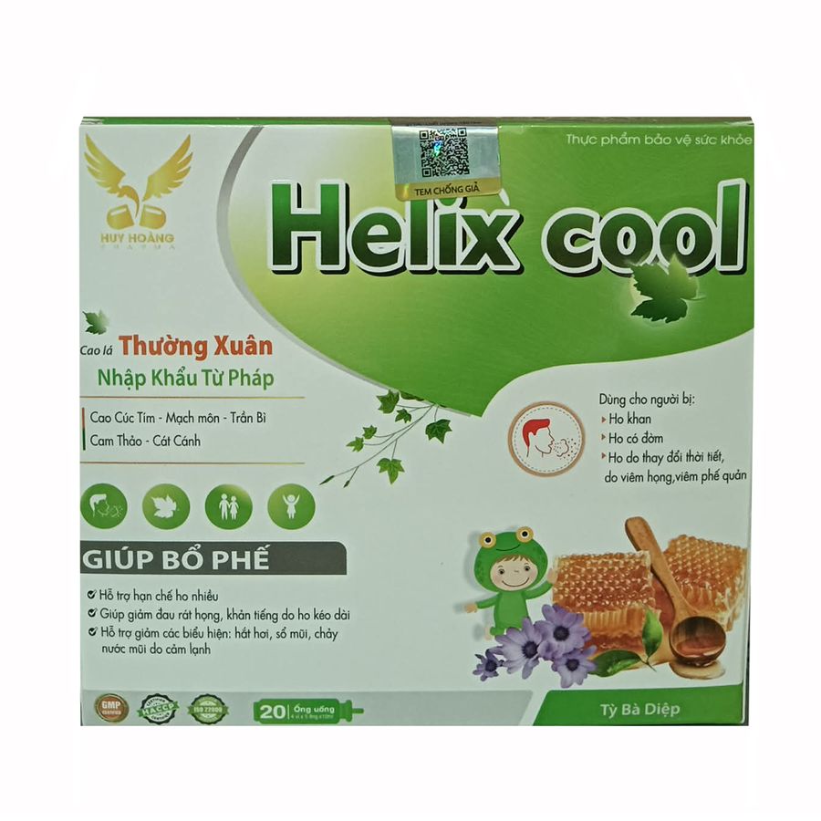 Siro Helix Cool hỗ trợ bổ phế, giảm ho