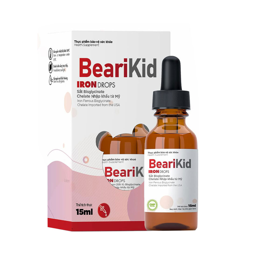 (Hàng nhập khẩu) Bearikid Iron Drops hỗ trợ bổ sung sắt cho bé