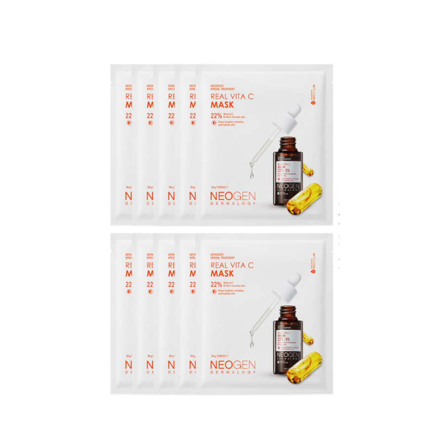 (Hàng nhập khẩu) Mặt nạ dưỡng sáng da Neogen Dermalogy Real Vita C 22% Mask 10 miếng