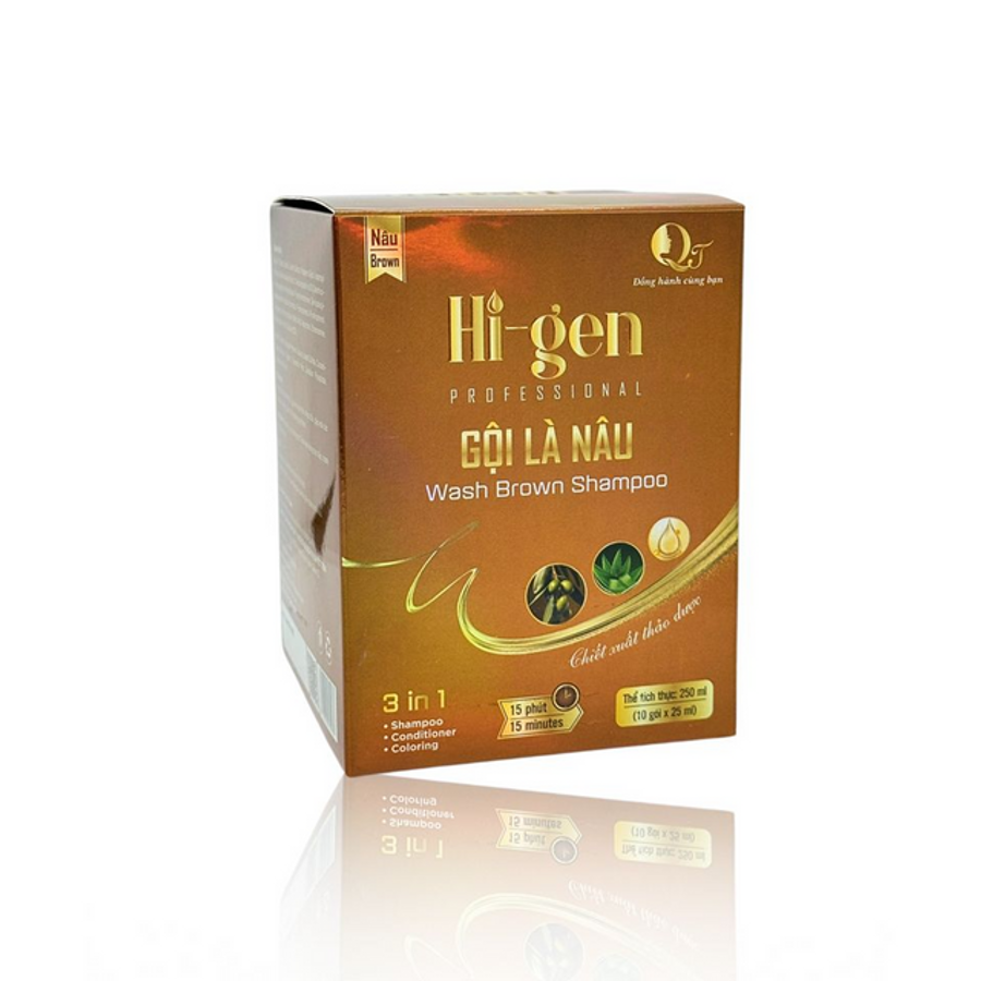 Dầu Gội Phủ Bạc Hi-gen Gội Là Nâu Dạng Gói