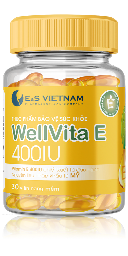 Viên uống hỗ trợ trẻ hóa và làm đẹp da WellVita E 400IU