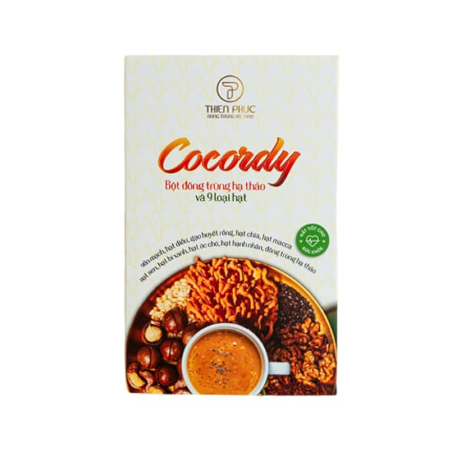 Bột ngũ cốc đông trùng hạ thảo Cocordy Thiên Phúc hộp 20 gói