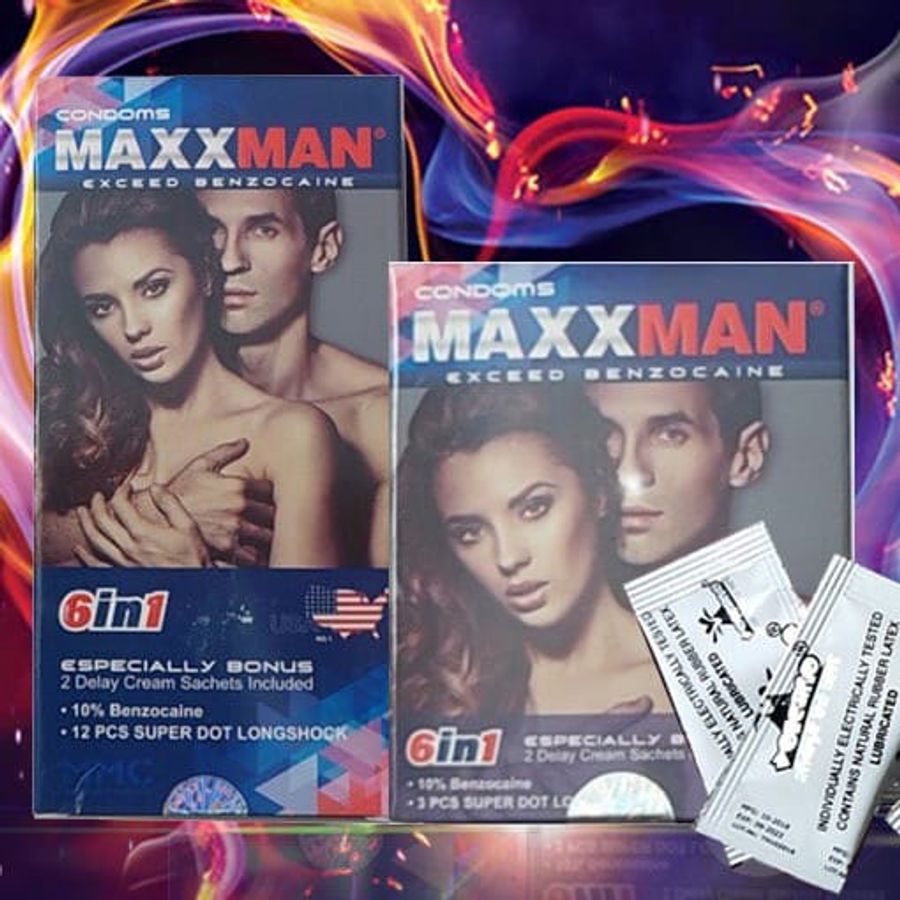 Bao Cao Su Maxxman 6in1 + Tặng Kem Bôi Kéo Dài Thời Gian