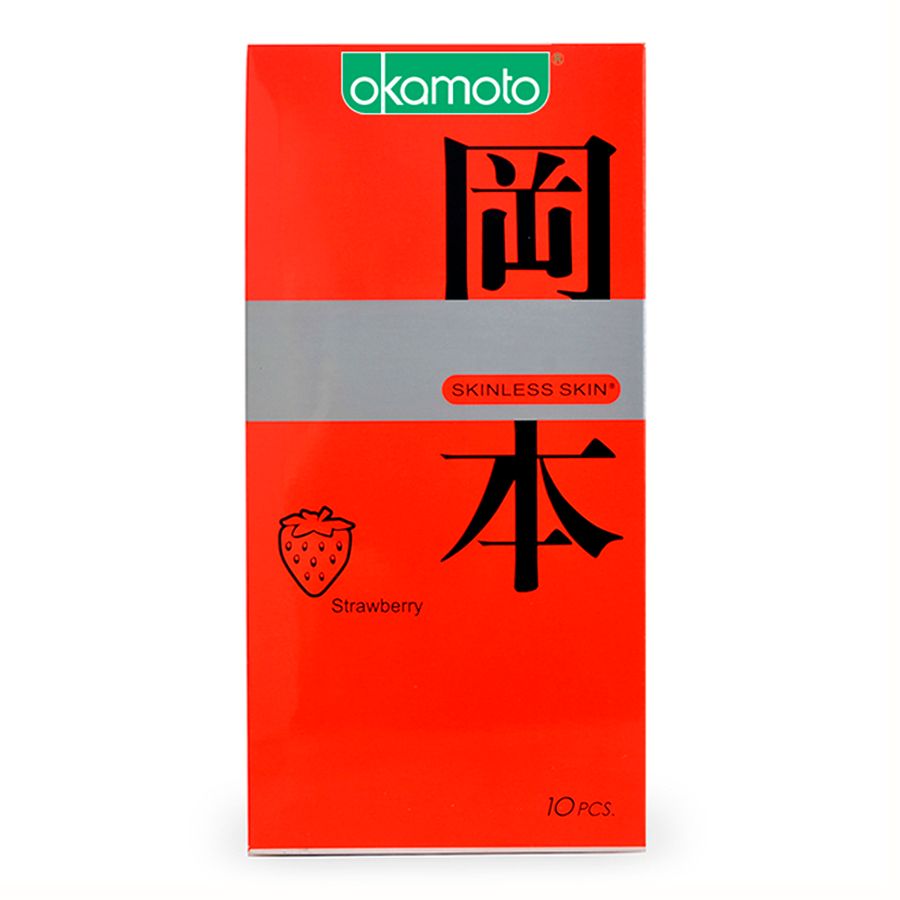 Bao Cao Su Okamoto Skinless Skin Strawberry Hương Dâu