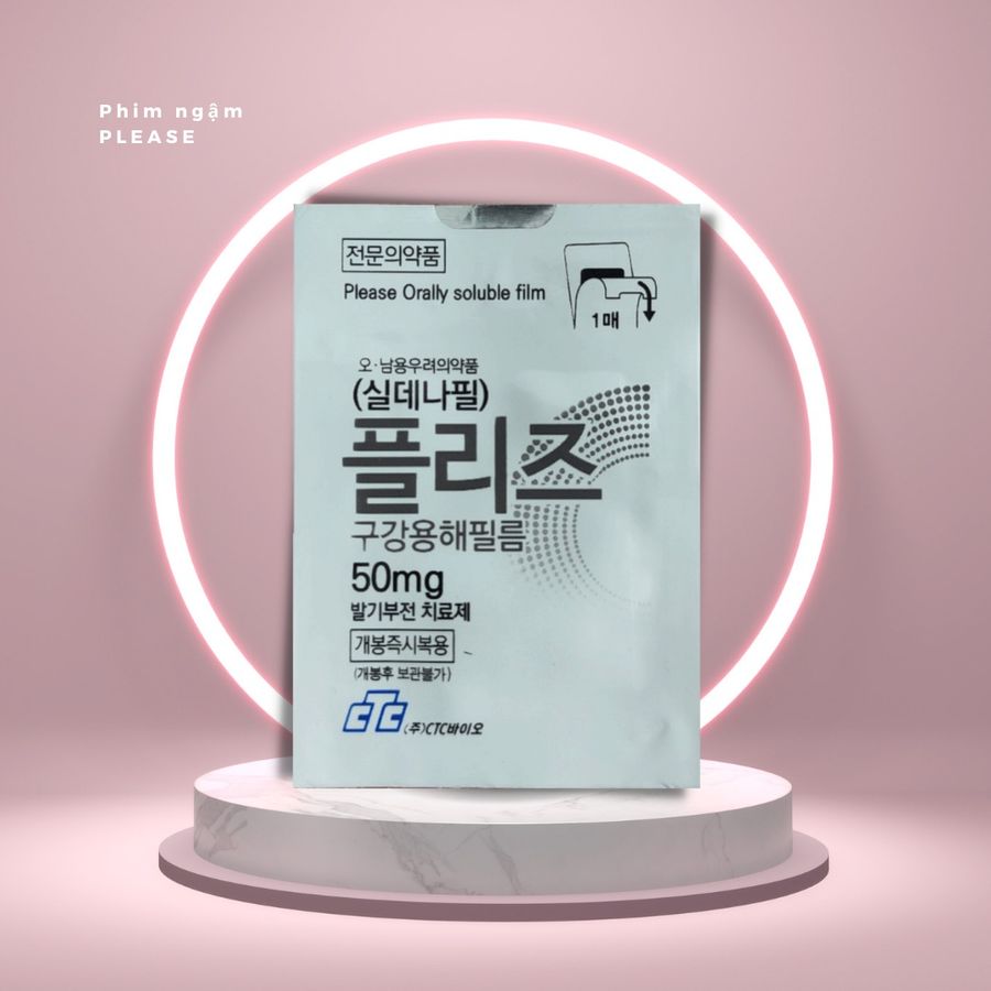 Viên kẹo tem cuongduong nam cực mạnh Tem Ngậm Please Orally Soluble Film 50mg - 1 hộp 5 tem 