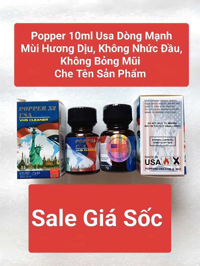 Popper 10ml Usa, Dòng Mạnh Phê Lâu, Cho Ng Lờn, Che Tên SP 