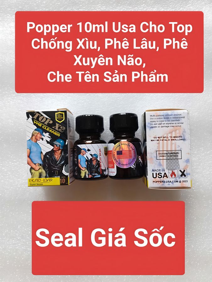 Popper 10ml Usa, Cho Top, Chống Xìu, Phê Tận Mây Xanh, Che Tên SP 