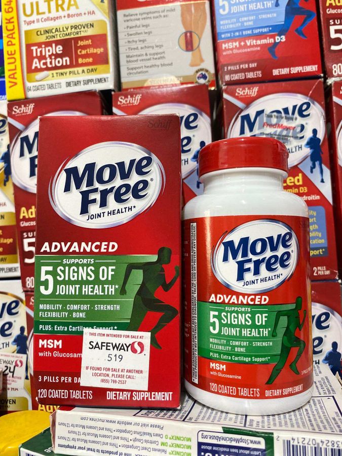 Viên uống Move Free Schiff Advanced MSM và Glucosamine - Hỗ trợ sức khỏe khớp 120 viên cho người lớn