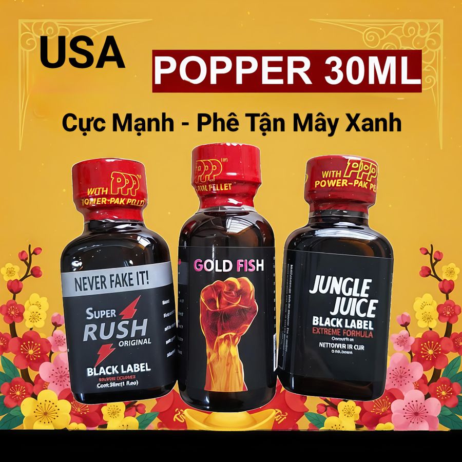 Popper 30ml USA Hàng Chính Hãng, Cực Mạnh, Phê Lâu 