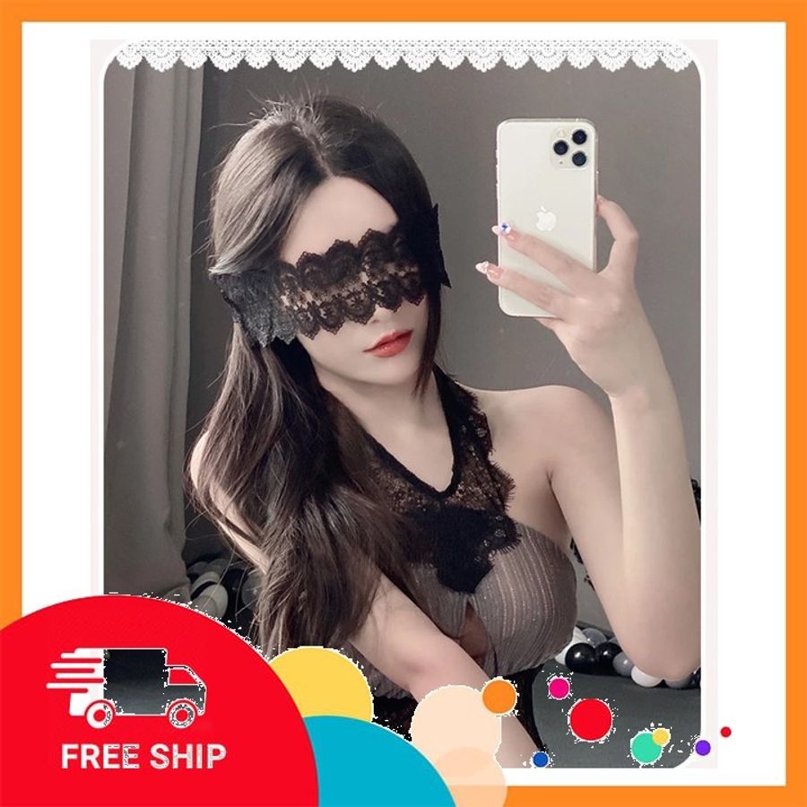 (Che Tên Khi Giao) Bịt Mắt Ren Họa Tiết Hoa Sexy Gợi Cảm Phối Đồ Cosplay Cá Tính - Màu Đen - Hàng Mới Về