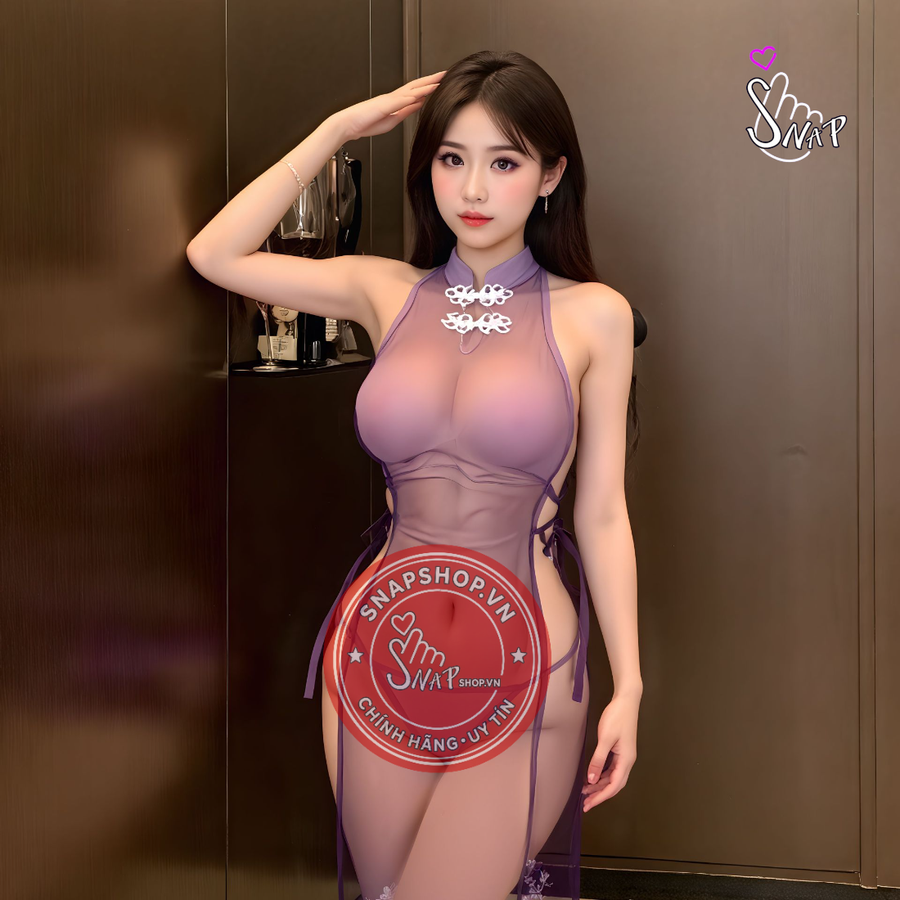(Snapshop) Bộ Cosplay Sườn Xám Yếm Y10 Chính Hãng