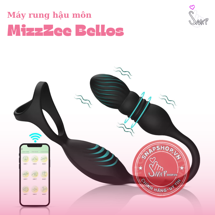 (Snapshop) Máy Rung Hậu Môn MizzZee Bellos 9 Chế Độ Điều Khiển App Chính Hãng