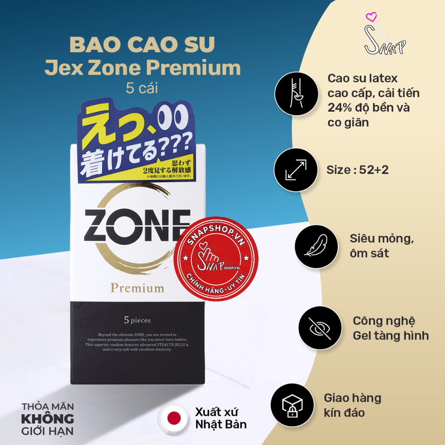 (Snapshop) Bao Cao Su Siêu Mỏng Jex Zone Premium Chính Hãng
