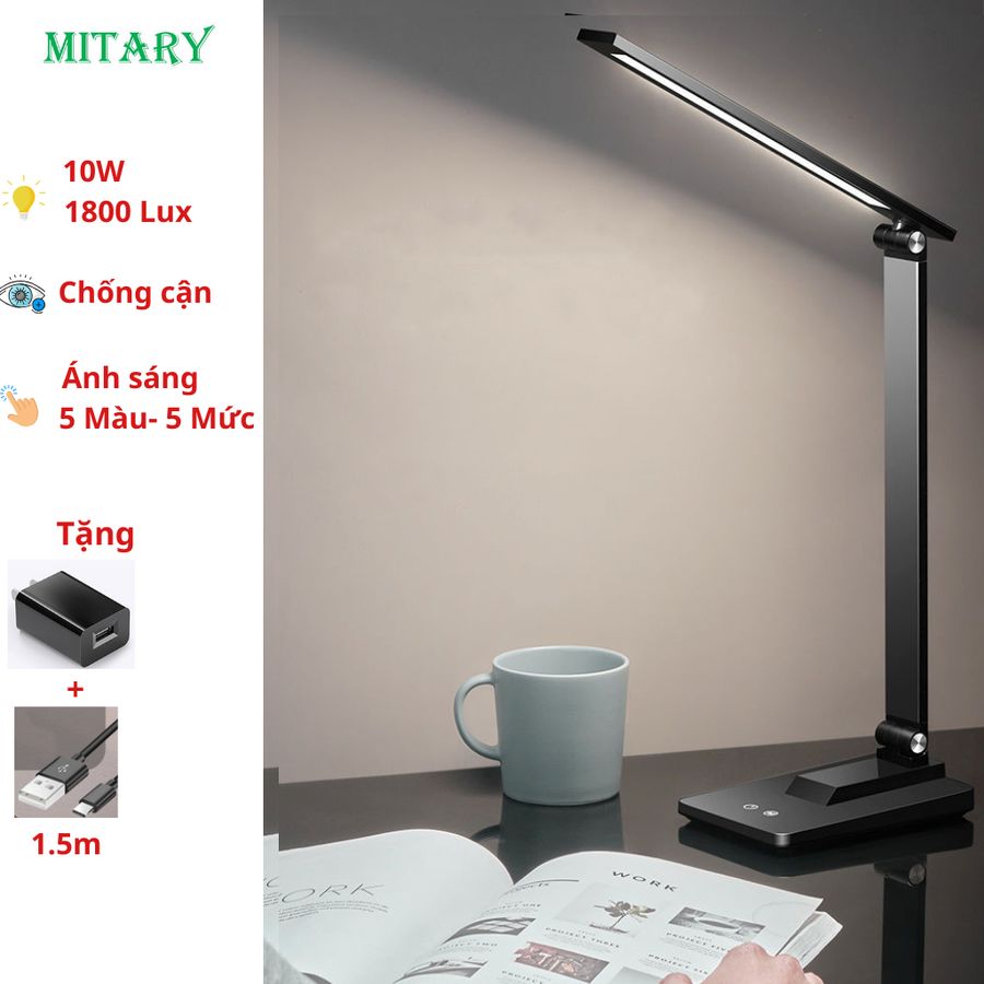 Đèn học để bàn chống cận siêu sáng 10W cảm ứng chạm đổi màu tăng giảm độ sáng gấp gọn mang đi MTR058 (TẶNG CỦ SẠC) 236158