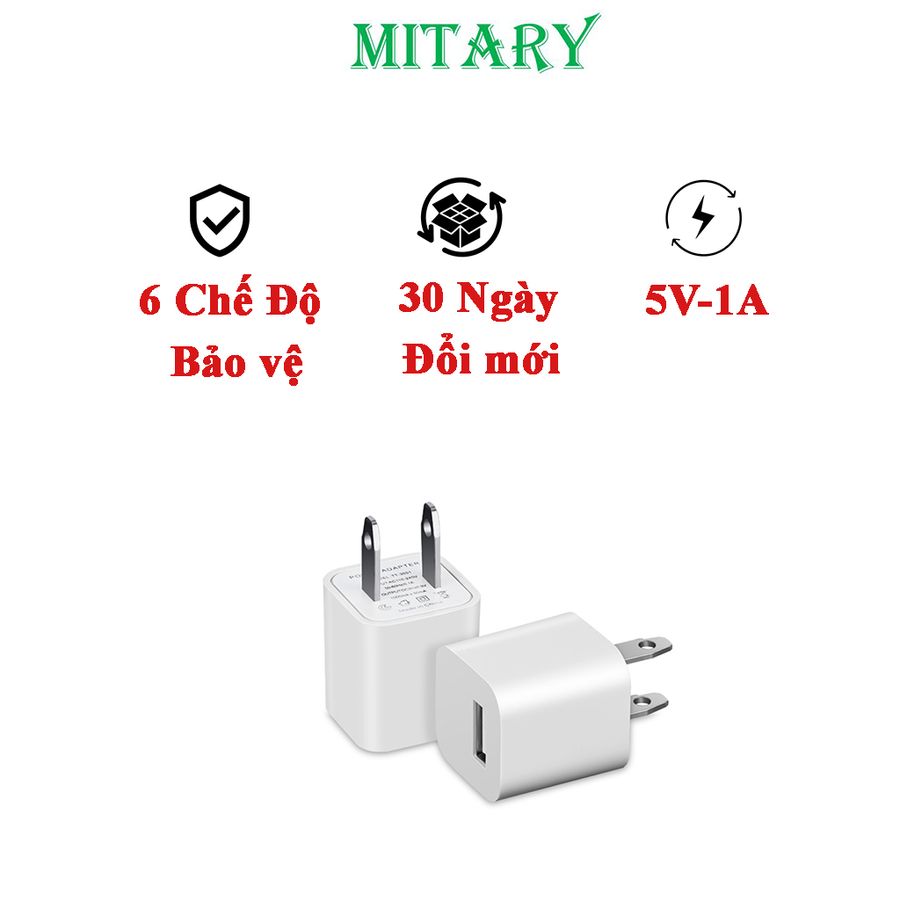Củ sạc nhanh điện thoại, nguồn 5V-1A camera đèn led vợt muỗi  vỏ nhựa PC chống cháy 6 chế độ bảo vệ an toàn  MTR003 236179