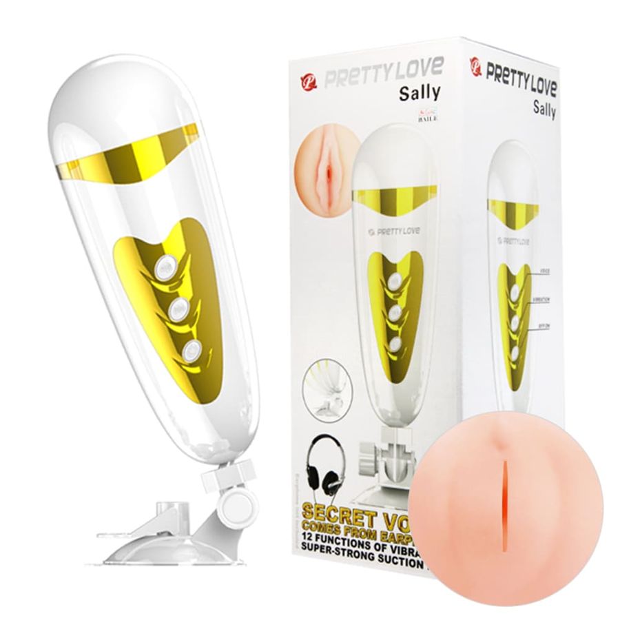 Âm Đạo Giả Gắn Tường Sạc Pin 12 Chế Độ Có Âm Thanh Pretty Love Sally