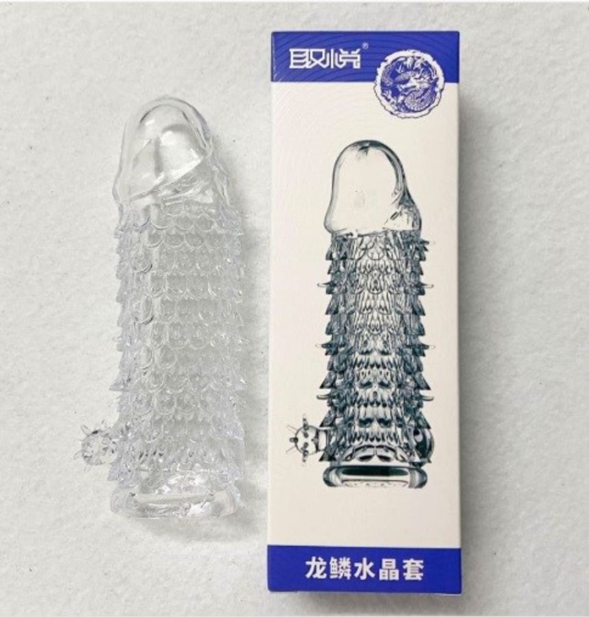 Bao cao su đôn vảy cá silicone trong suốt mềm mại dùng nhiều lần [đổi tên khi giao]