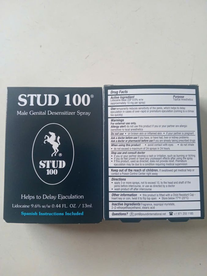 (mẫu mới)Chai xịt kéo dài thời gian quan hệ Stud 100 chính hãng, Chai 10ml