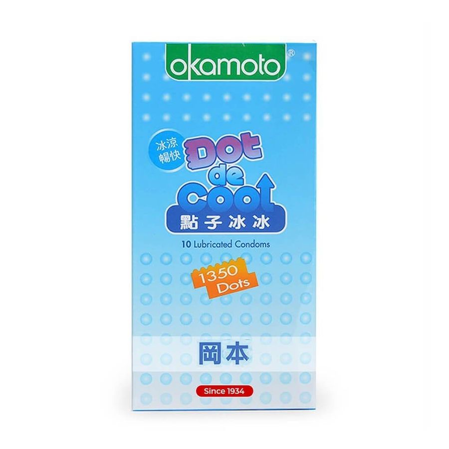 Bao cao su Okamoto Dot De Cool - Gai lạnh, kéo dài thời gian - Hộp 10 cái 327075
