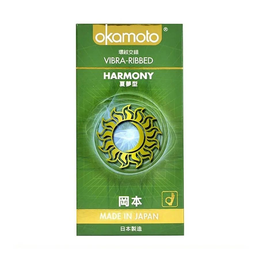 Bao cao su Okamoto Harmony - Gân sọc, siêu mỏng - Hộp 10 cái 327113
