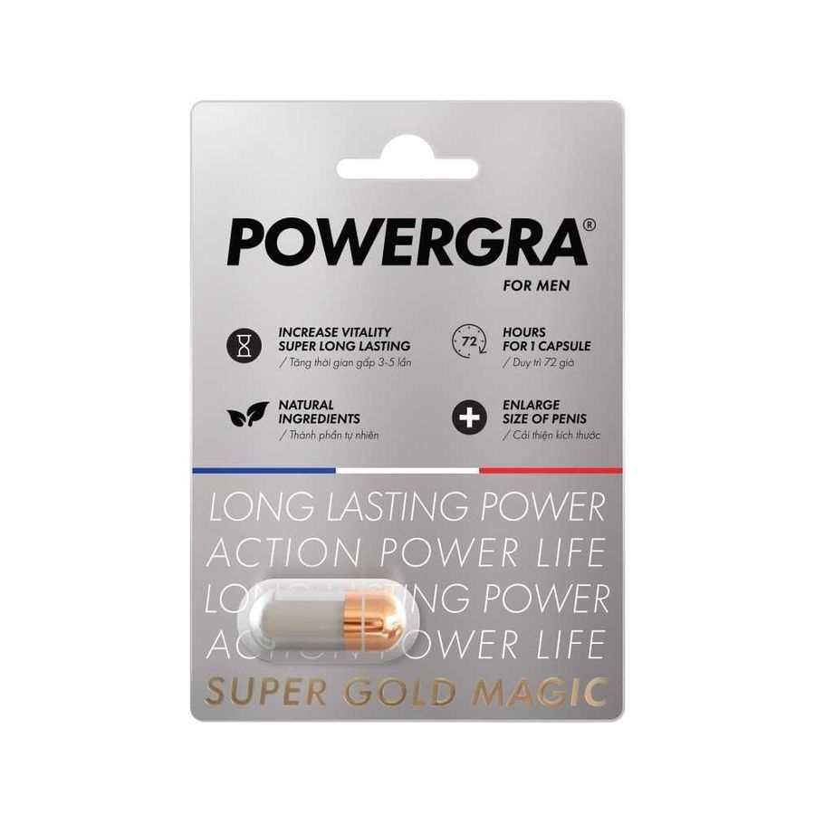 Viên uống tăng kích thước, kéo dài thời gian Powergra For Men (Super Gold Magic) - Vỉ 1 viên 327480