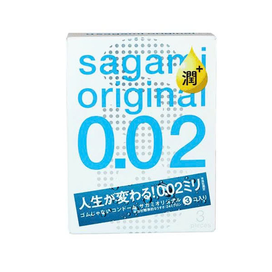 Bao Cao Su Sagami Original 002 Extra (Hộp 3) – Tăng 30% Gel – Siêu Mỏng 0.02mm 330593