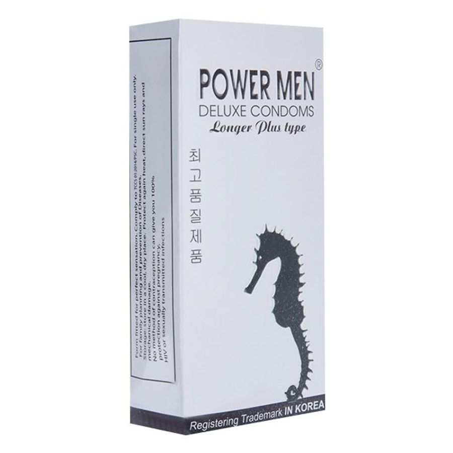 Bao Cao Su Powermen Cá Ngựa Bạc Gân Gai Kéo Dài Thời Gian 330618